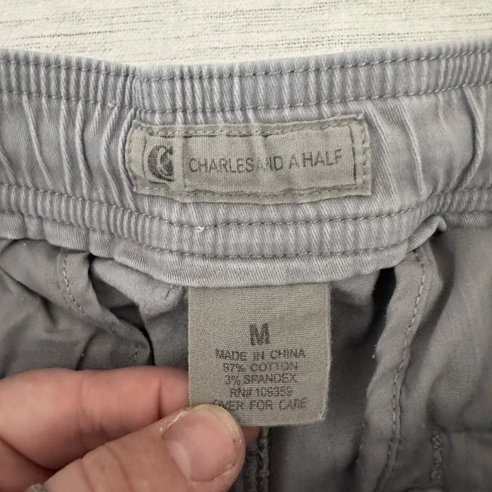 Charles and a Half Mens Twill Joggers‎ Size M Gray Streetwear Casual Drawstring